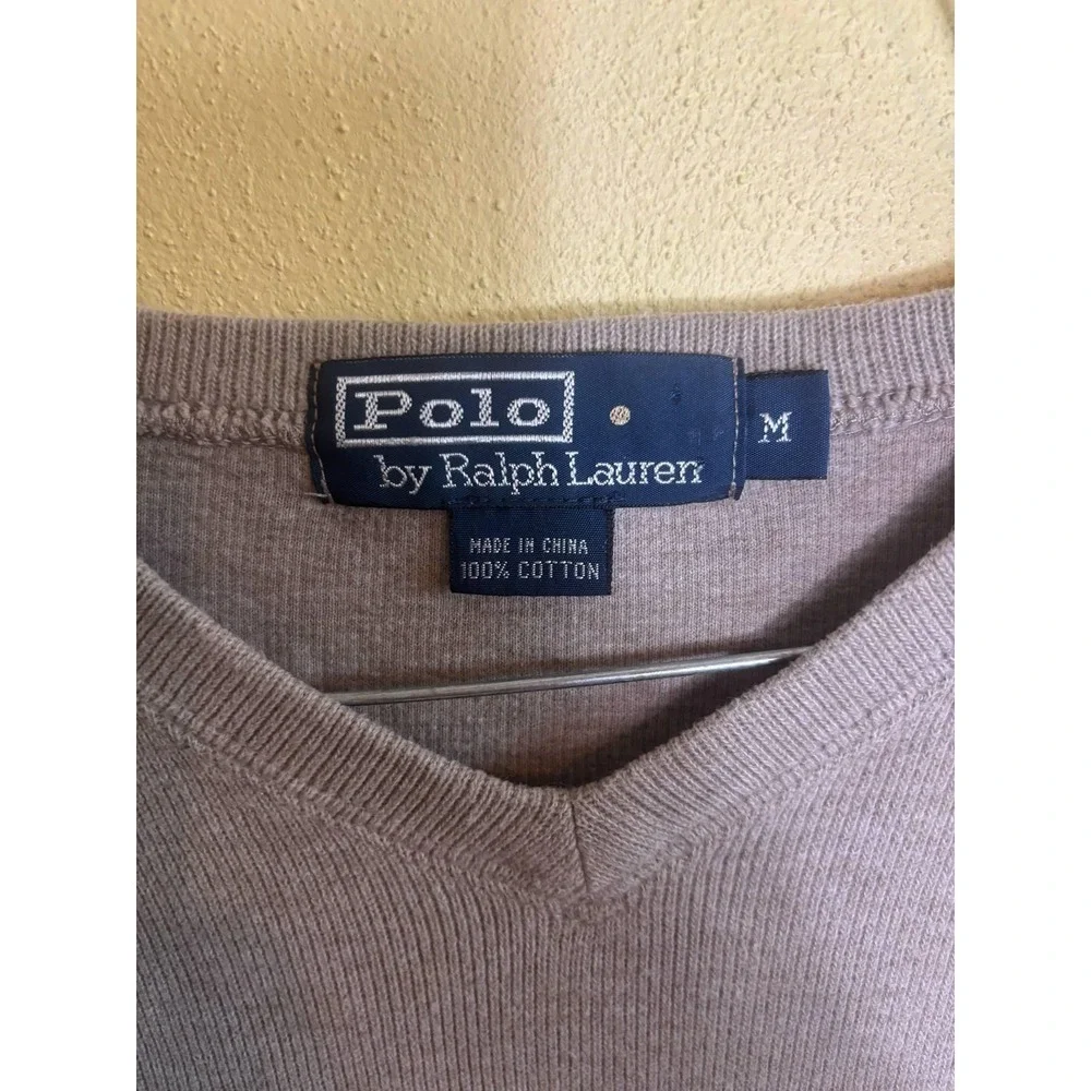 Polo by Ralph Lauren 100% Cotton Long Sleeve Pull over Sweater Men's Size Medium